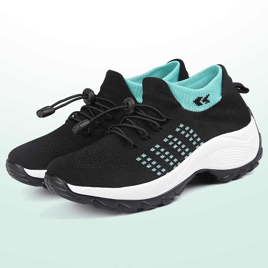 Spazierschritt Orthopädische Schuhe Strickstoff - Grün Schwarz