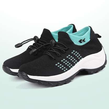 Spazierschritt Orthopädische Schuhe Strickstoff - Grün Schwarz