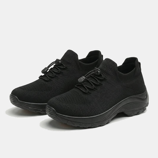 Spazierschritt Orthopädische Schuhe Strickstoff - Alles Schwarz
