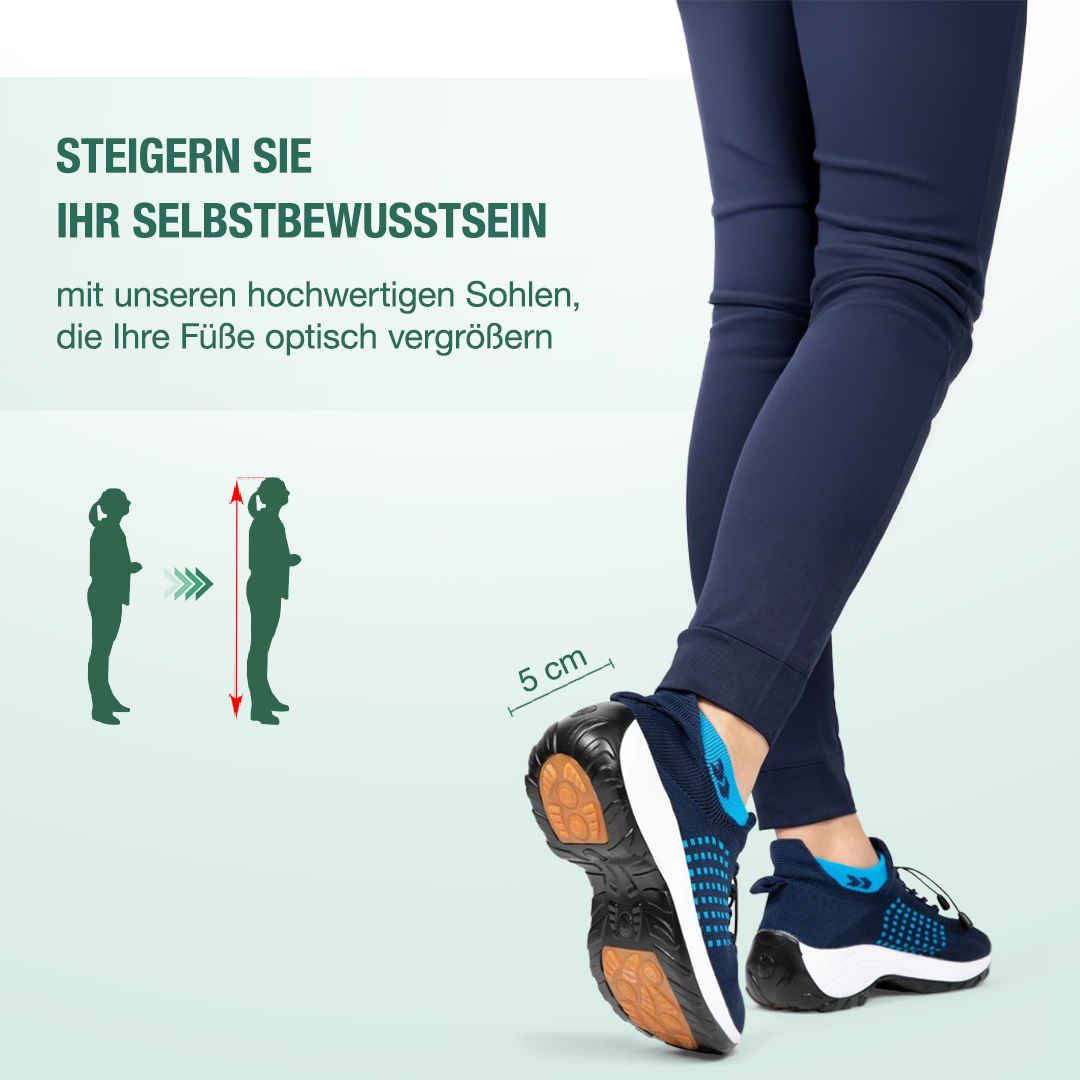 Spazierschritt Orthopädische Schuhe Strickstoff - Blau Marineblau