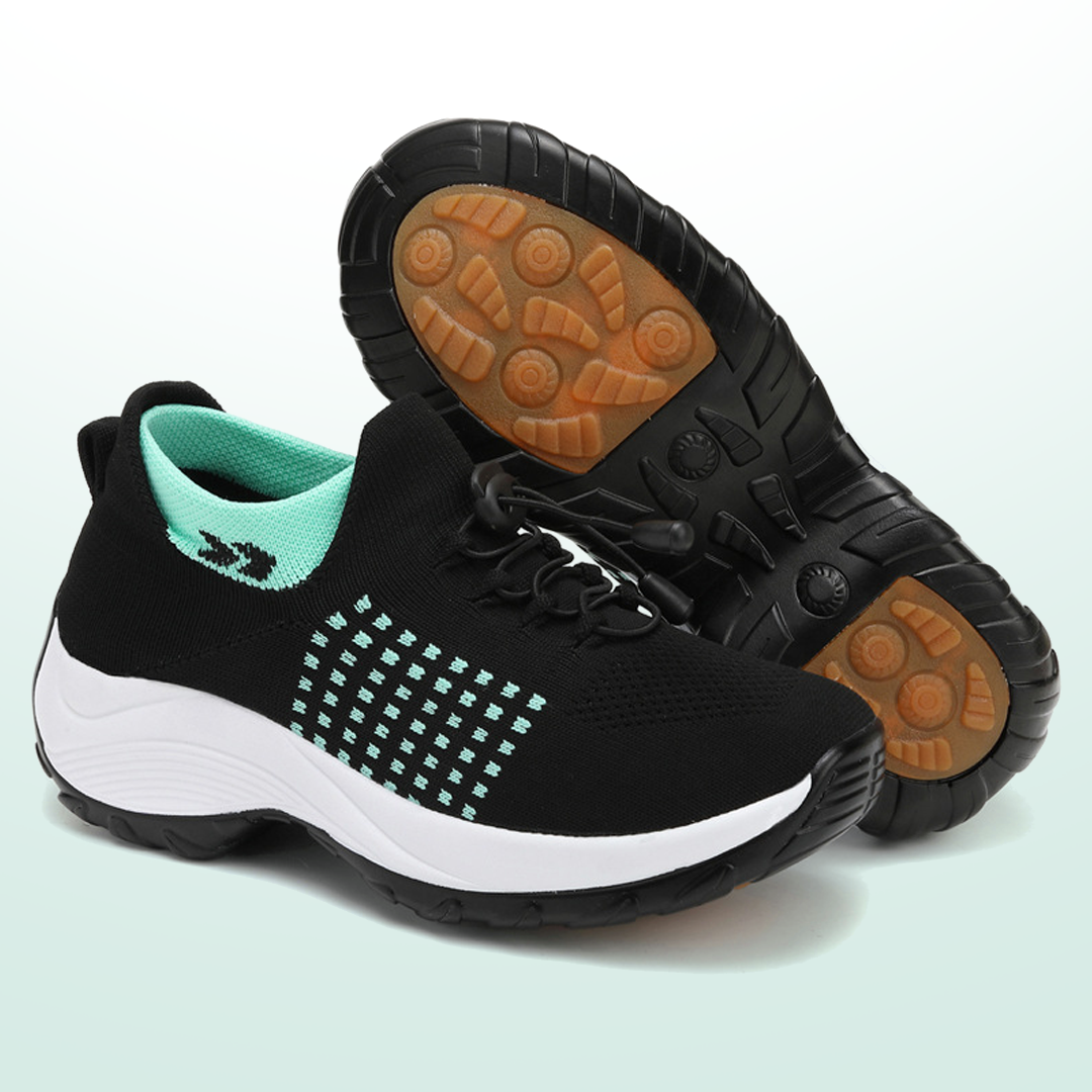 Spazierschritt Orthopädische Schuhe Strickstoff - Grün Schwarz