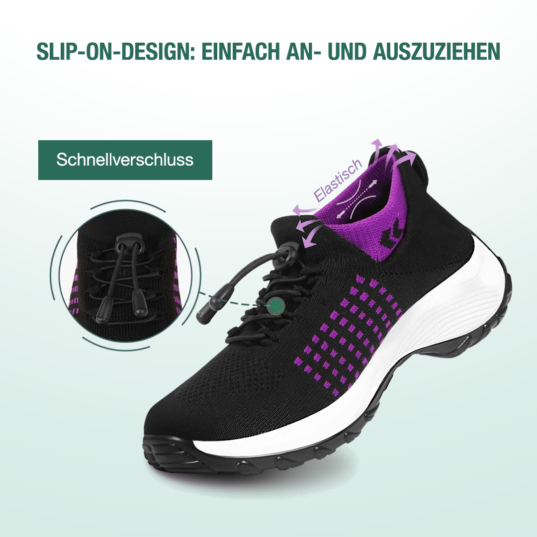 Spazierschritt Orthopädische Schuhe Strickstoff - Lila Schwarz