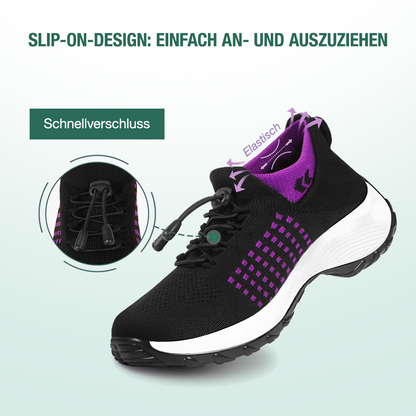 Spazierschritt Orthopädische Schuhe Strickstoff - Lila Schwarz