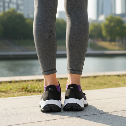 Spazierschritt Orthopädische Schuhe Strickstoff - Lila Schwarz