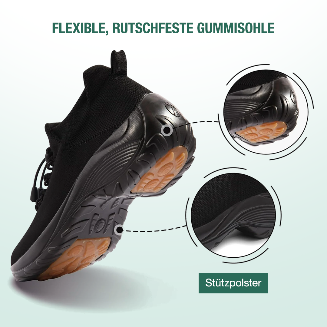 Spazierschritt Orthopädische Schuhe Strickstoff - Alles Schwarz